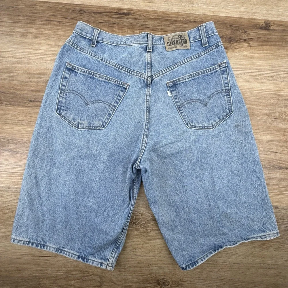Vintage Levis Silver Tab Baggy Jean Shorts Mens 34 Blue 12